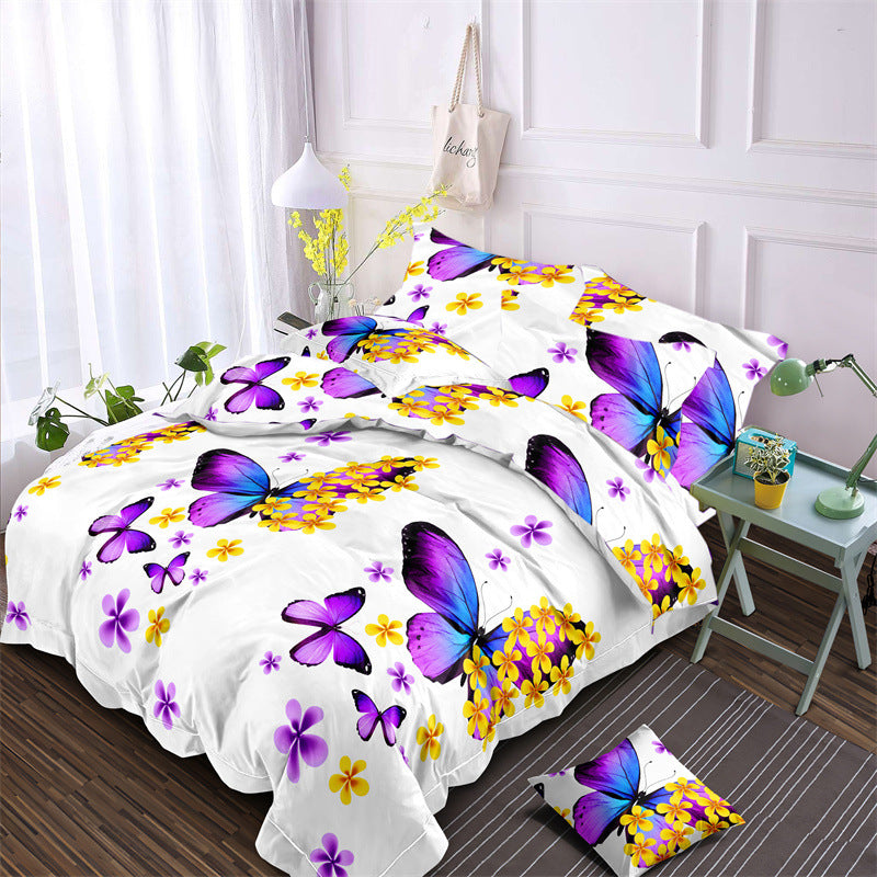 Aloe Cotton Bedding Set 3-Piece Modern Floral Design Multiple Sizes