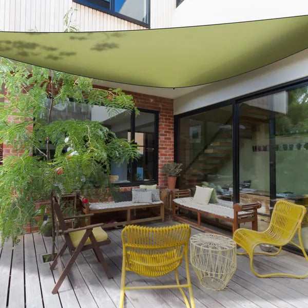 9.84ft Triangle Shade Sail Canopy - Waterproof Green Cover