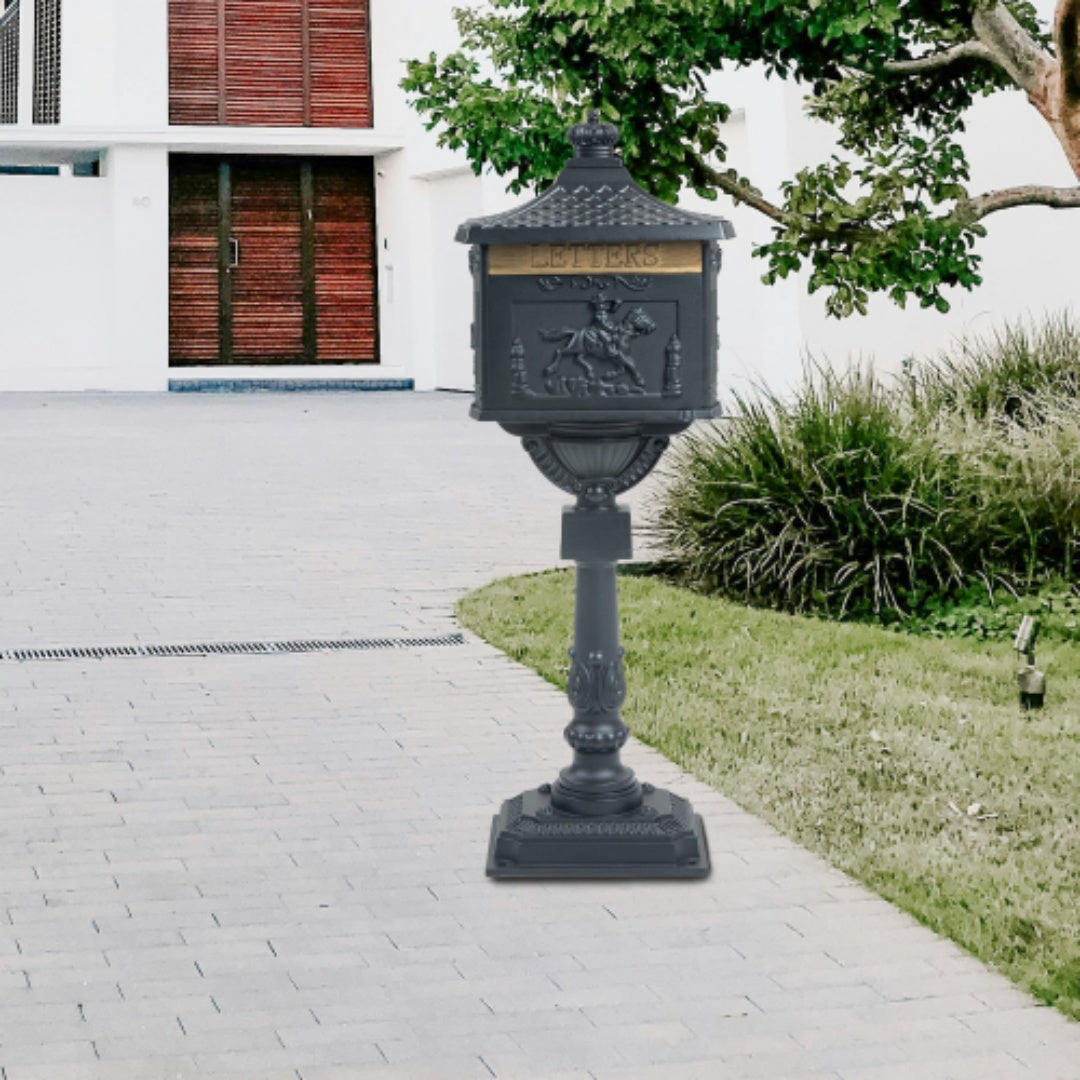 Heavy Duty Cast Aluminum Mailbox with Lock - Multiple Colors