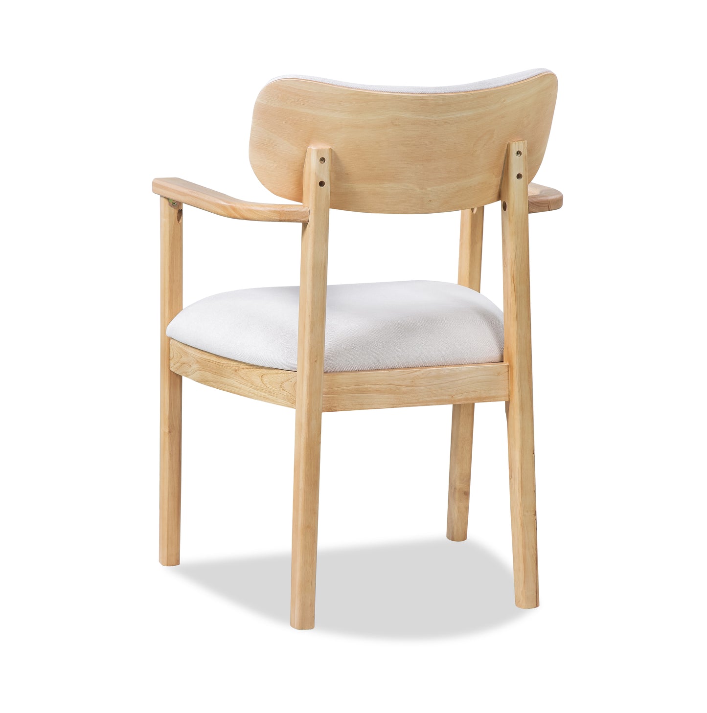 Upholstered Dining Chairs Set of 2 - Natural Rubber Wood