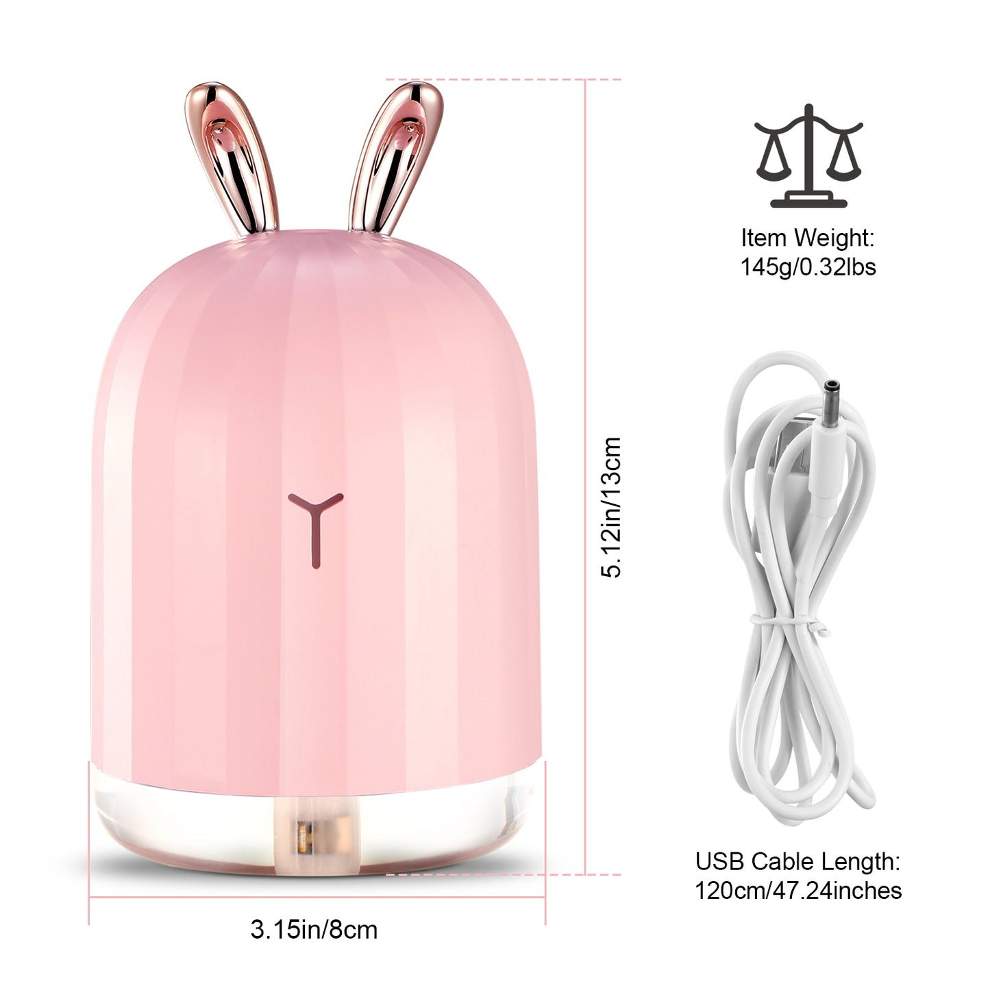 Ultrasonic Air Humidifier with 7 Color Breathing Lights, Auto Shut-Off for Home Office Yoga