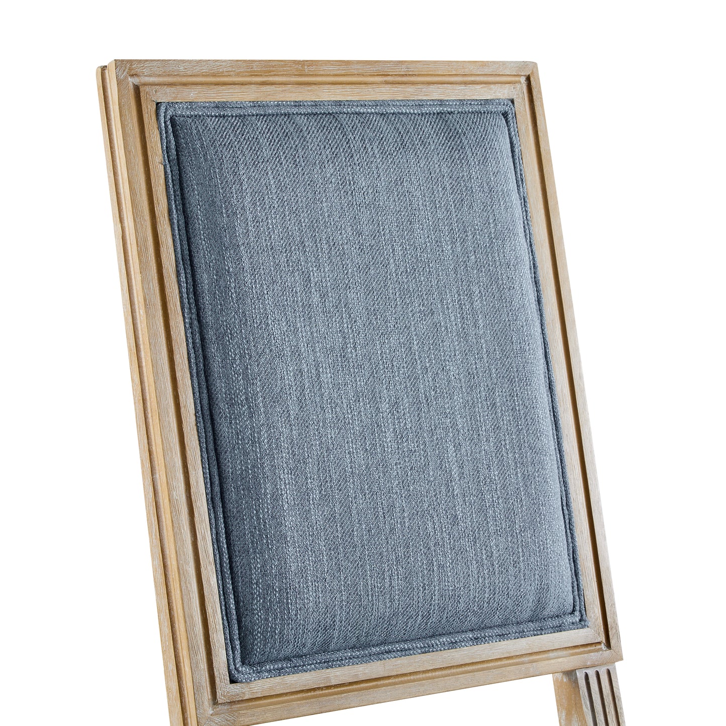 Set of 6 French Country Dining Chairs - Slate Blue Upholstered Seat