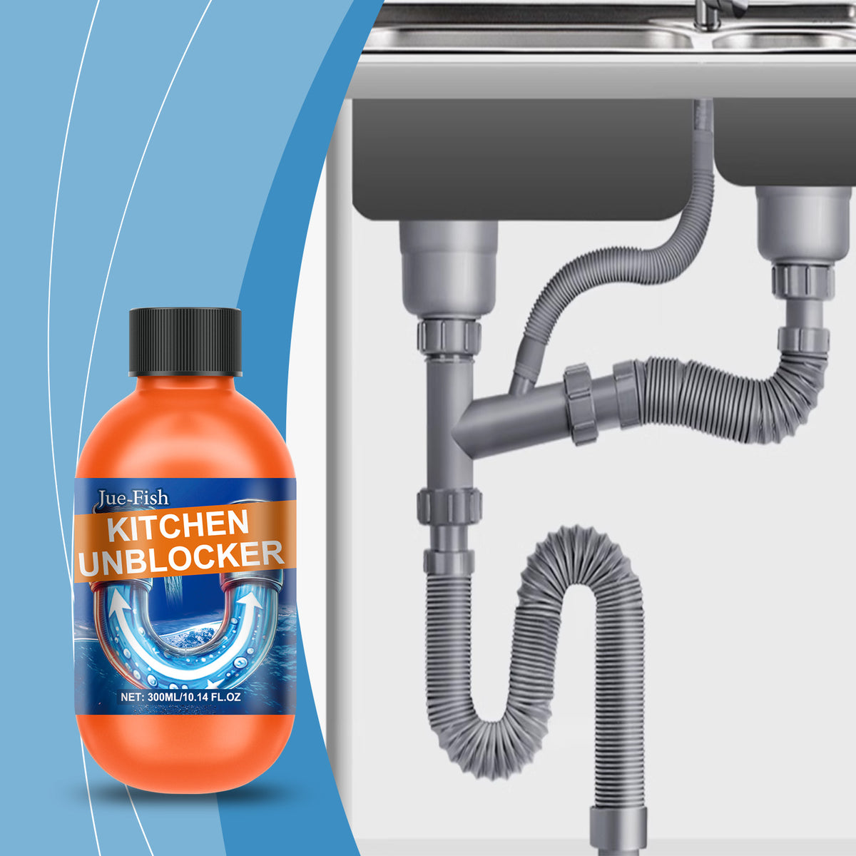 Drainage Pipe Blockage Remover - 300ml Plumbing Cleaner for Clogged Pipes