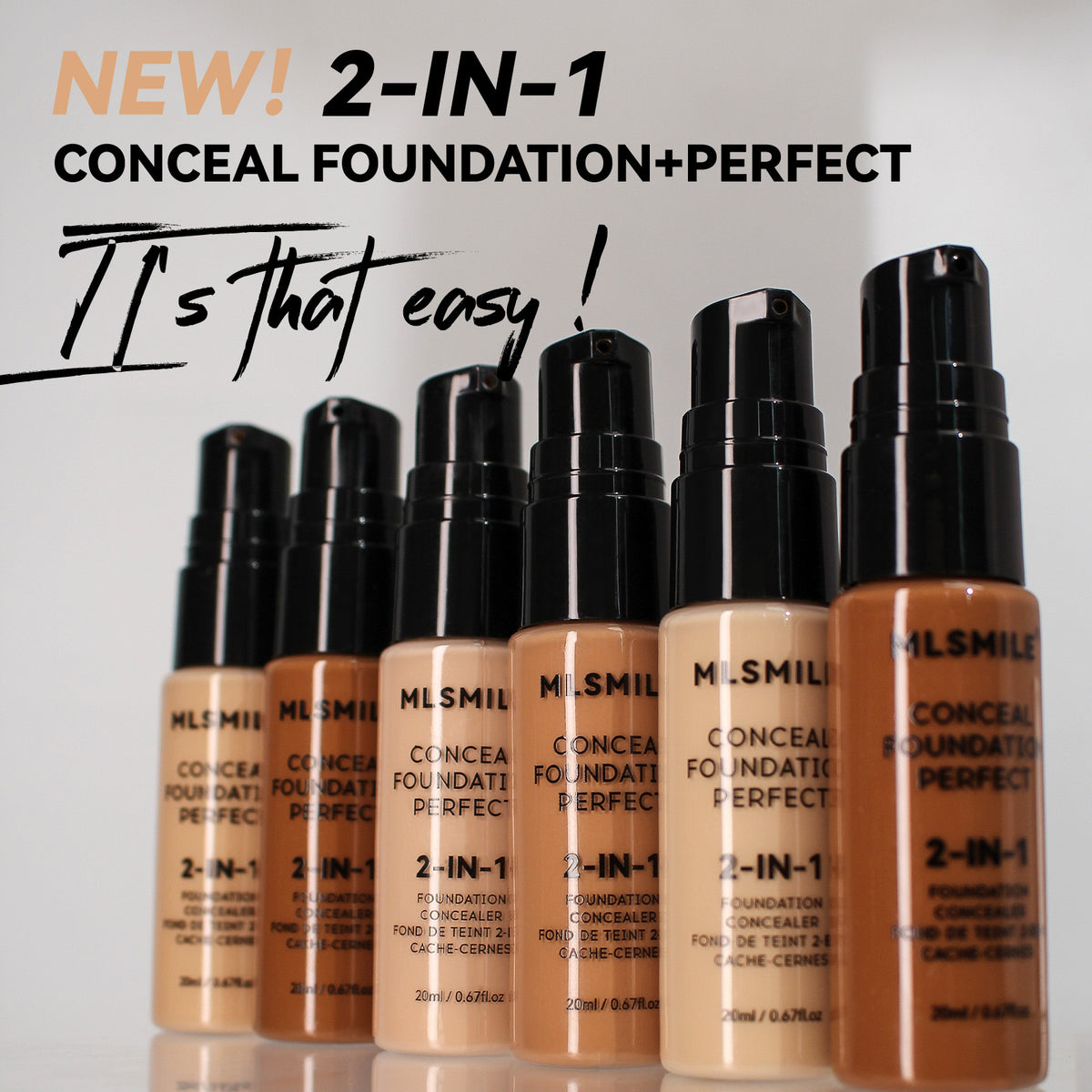 Long Lasting Waterproof Liquid Foundation - Moisturizing Concealer for Face 20ml