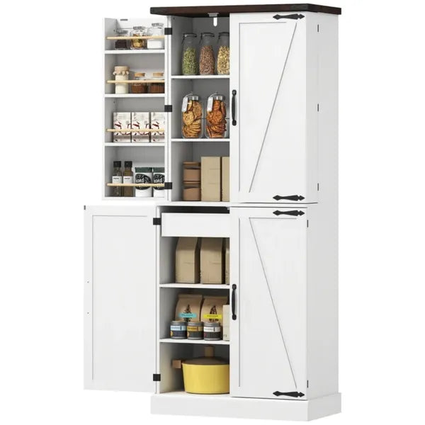 Rustic Barn Style Storage Cabinet With Adjustable Shelves 29.9 Inches