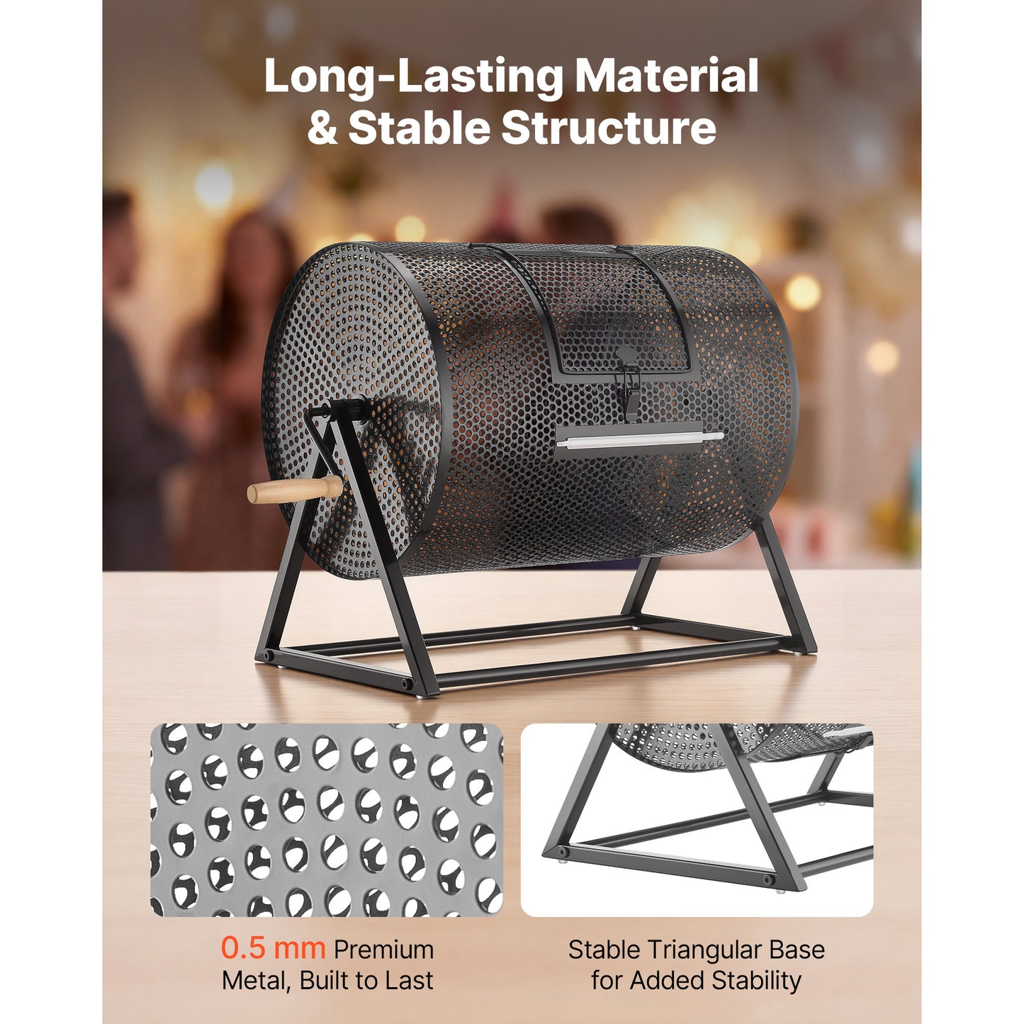 Raffle Ticket Spinner Drum with 5000 Ticket Capacity and Stable Stand for Events