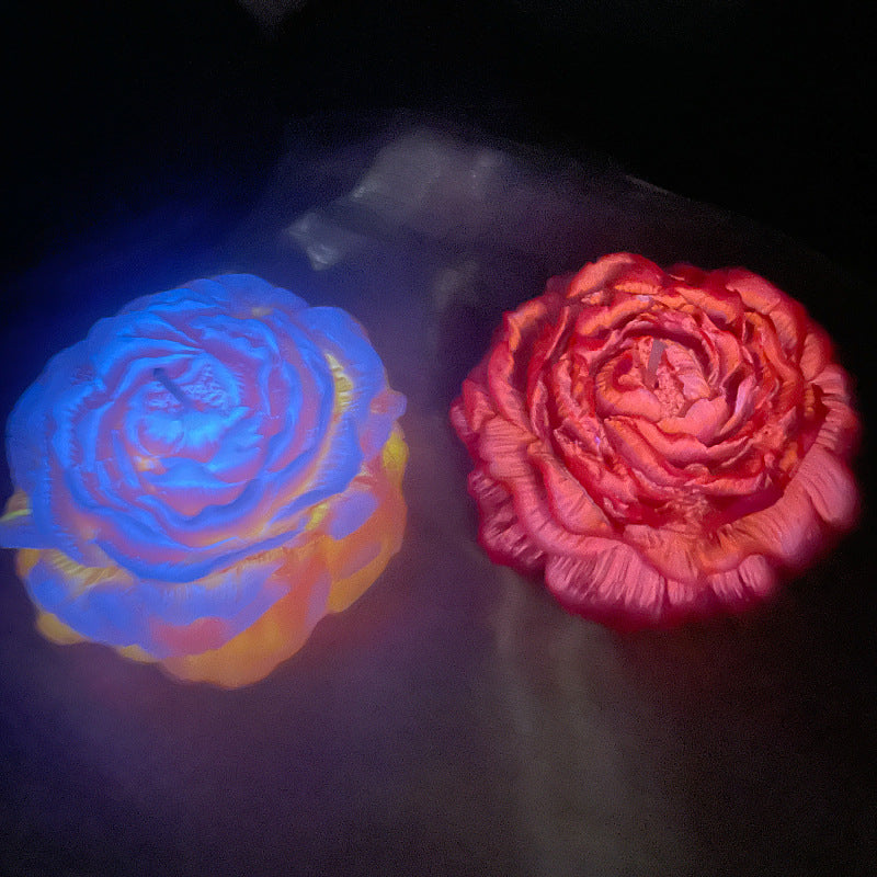 Peony Flower Candles - Fluorescent Soy Wax Handmade Aromatherapy Decor