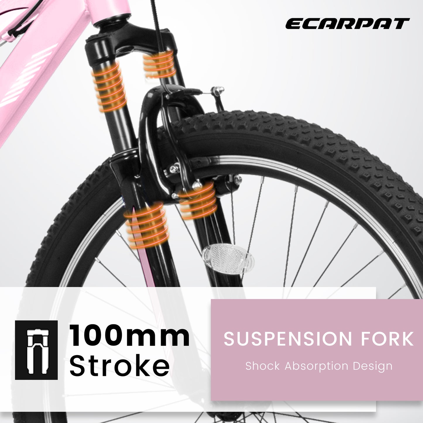 A26208D Mountain Bike - 24/26 Inch, High-Density Steel Frame, 21 Speed, Pink