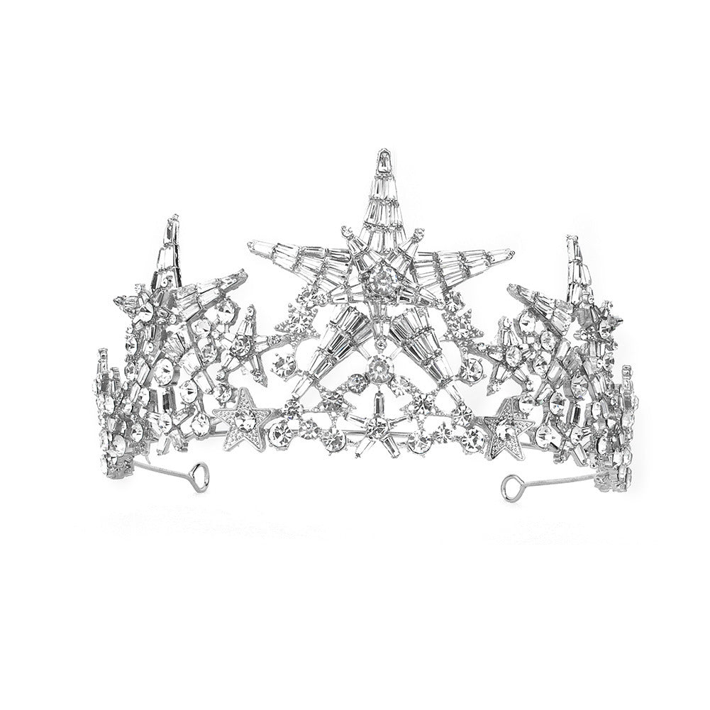 Rhinestone Crown Hair Accessory - Five-Pointed Star