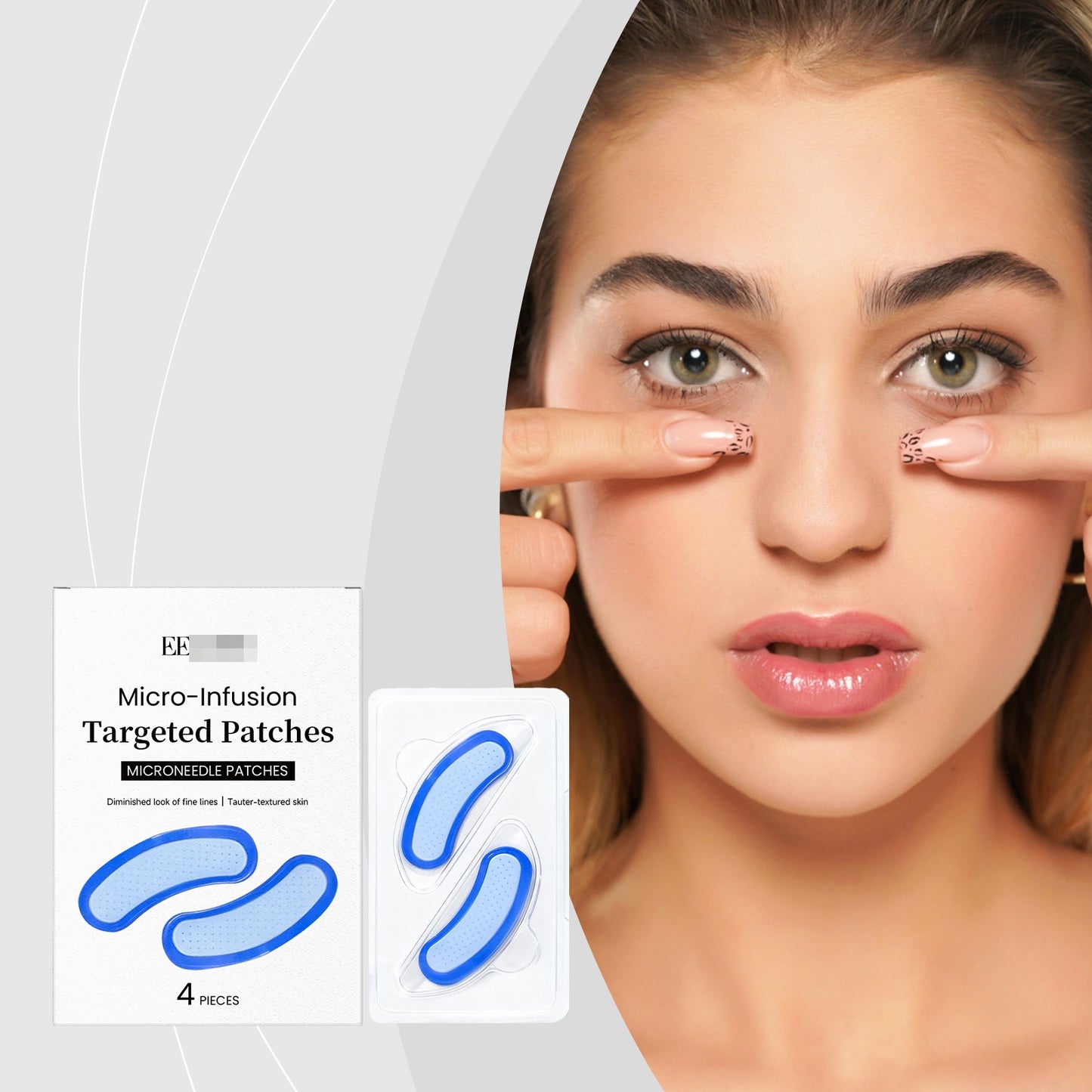Microneedle Firming Eye Patches - Anti-Aging Eye Mask with Vitamin E & Retinol, 4 Pieces