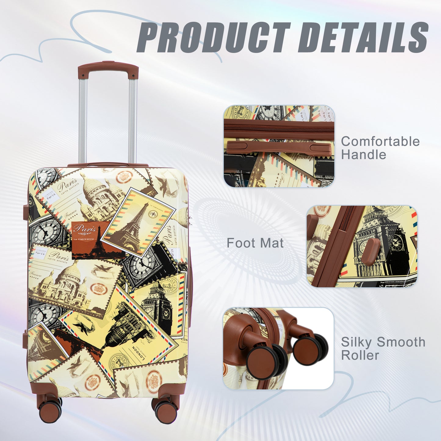 20 24 28 3 Pcs Set In PC Spinner Wheel Luggage, Carry On Suitcase,