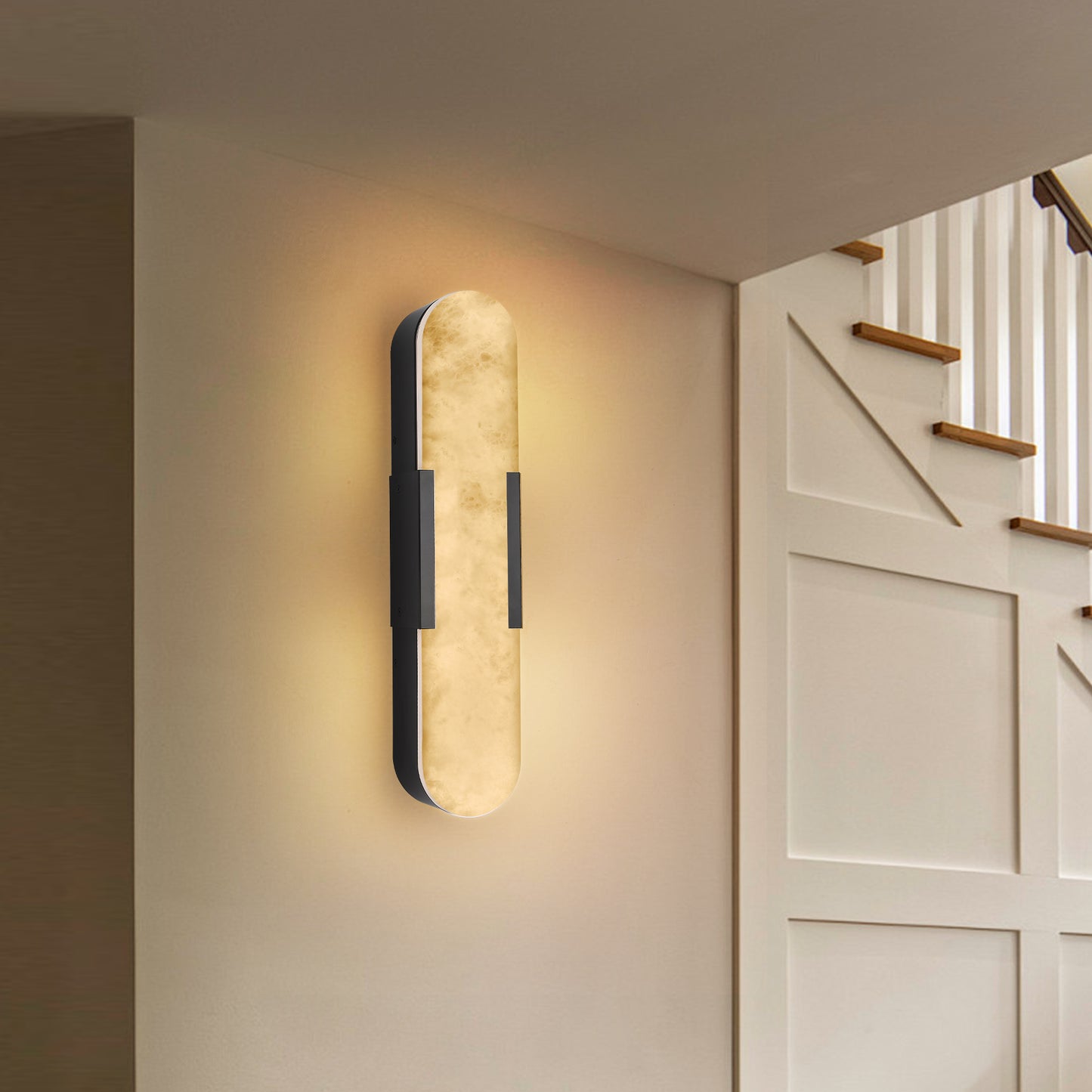 Modern Black Marble Wall Sconce Set - 19.7in Indoor Lighting
