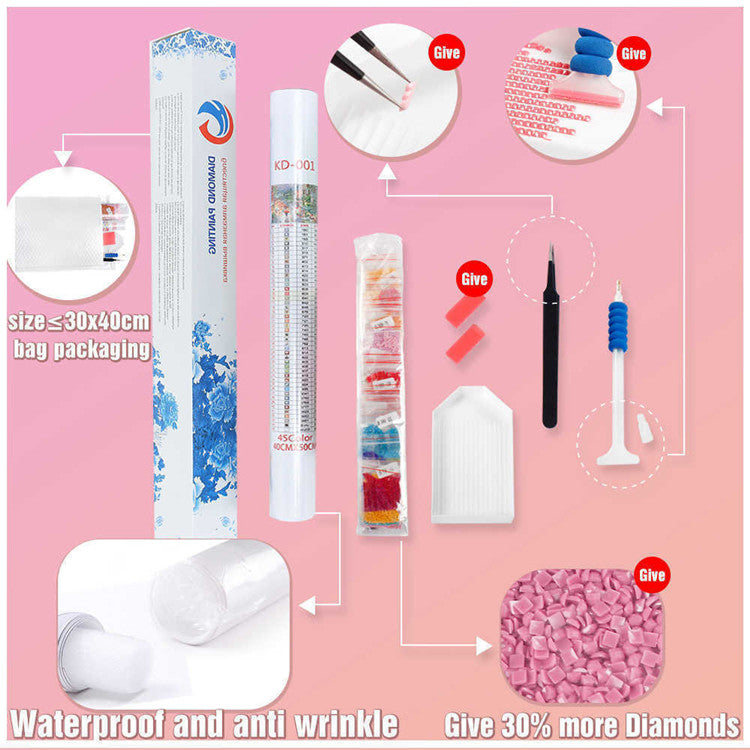 Diamond Painting Mosaic Kit with Feather Wishing Bottle - Custom Size & Style