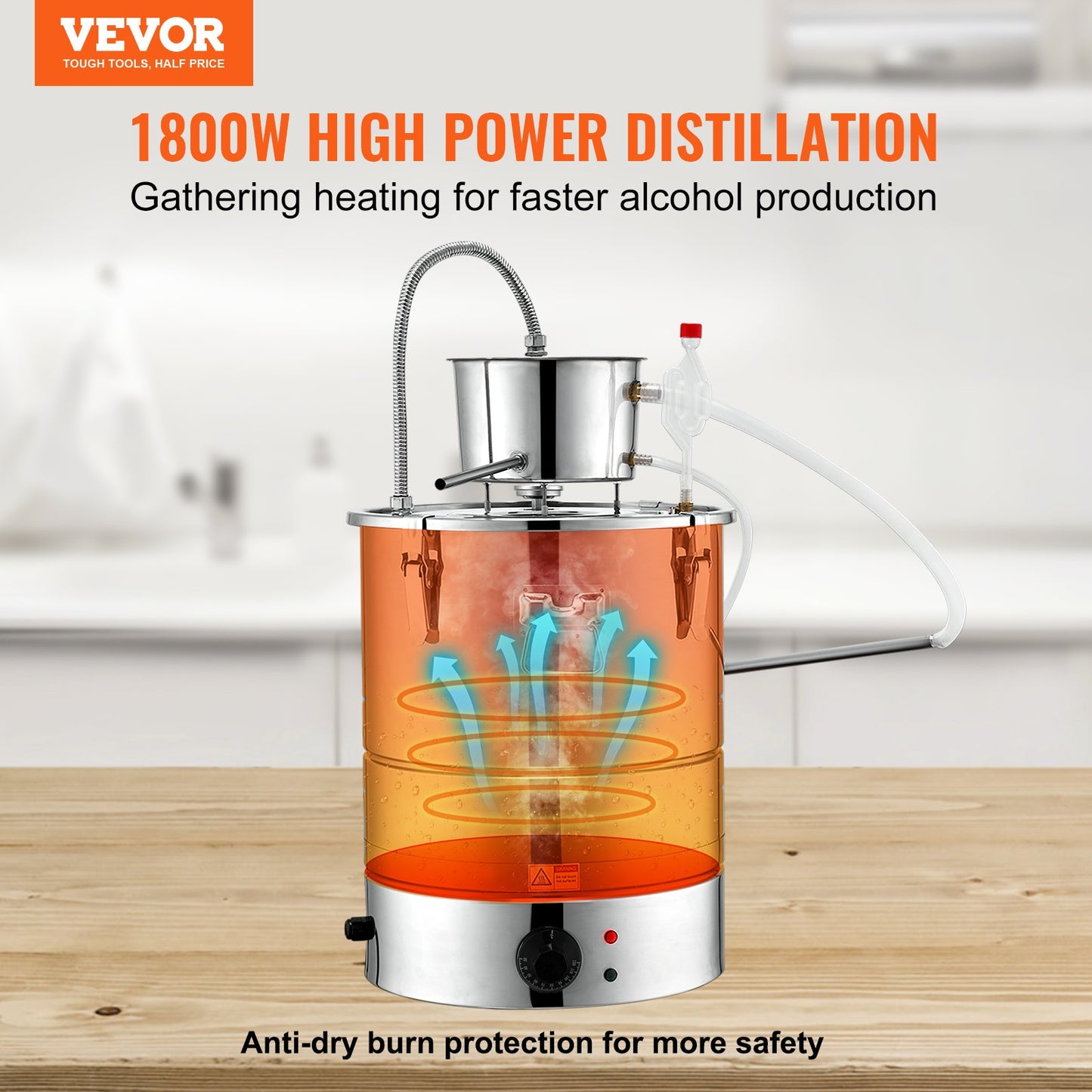 9 Gal Water Alcohol Distiller Kit - Home DIY Whisky Wine Brandy Equipment