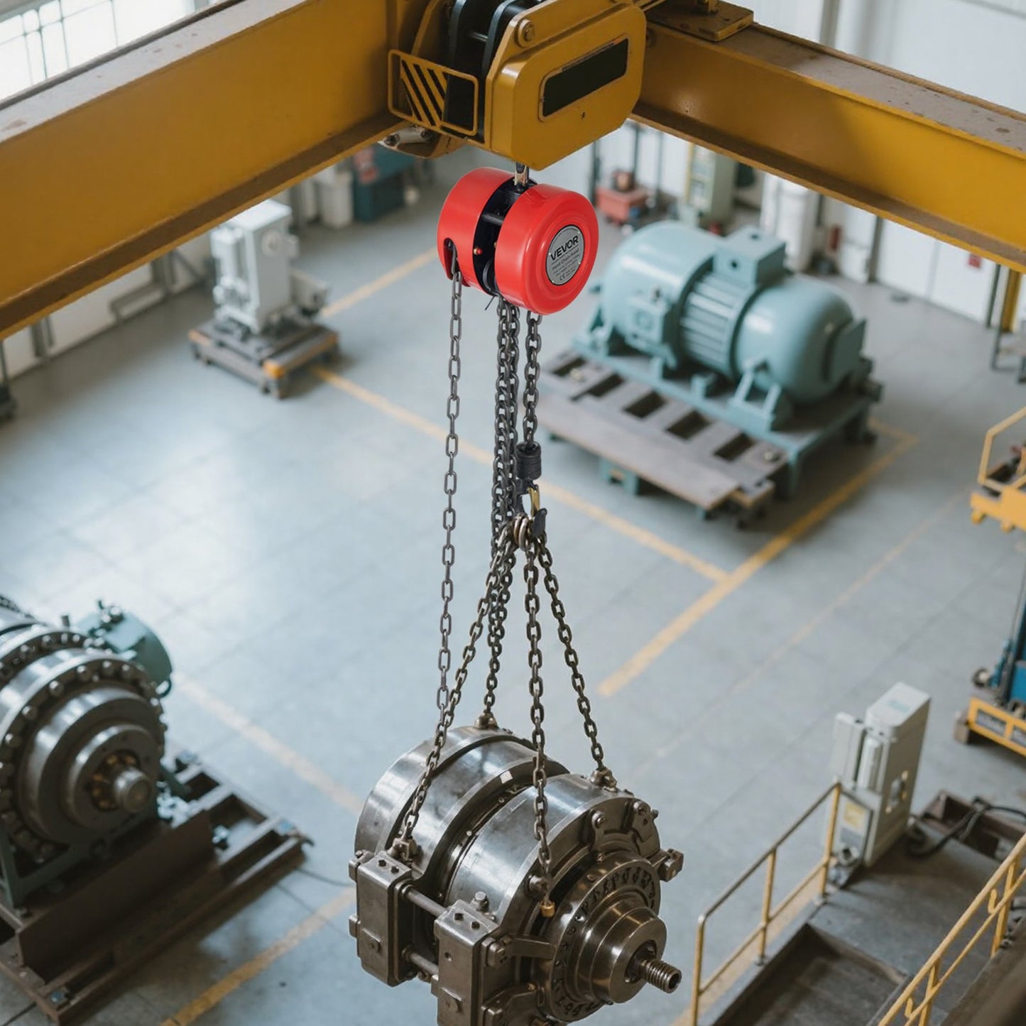 Manual Chain Hoist 2200 Lb Capacity 20 Ft Lifting Chain Block with G70 Chain - Heavy Duty Lifting Tool