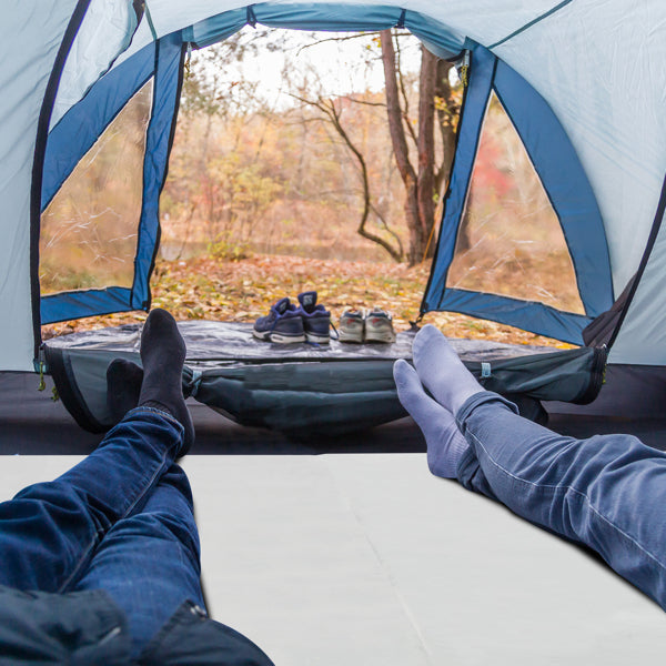 Memory Foam Camping Mattress - Plush Sleeping Pad - Gray