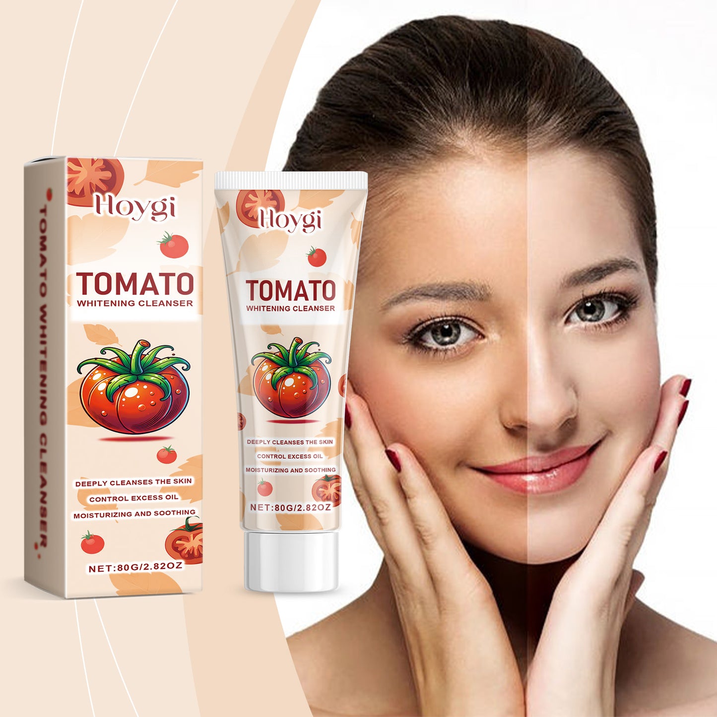Tomato Extract Brightening Facial Cleanser - Deep Pore Oil Control