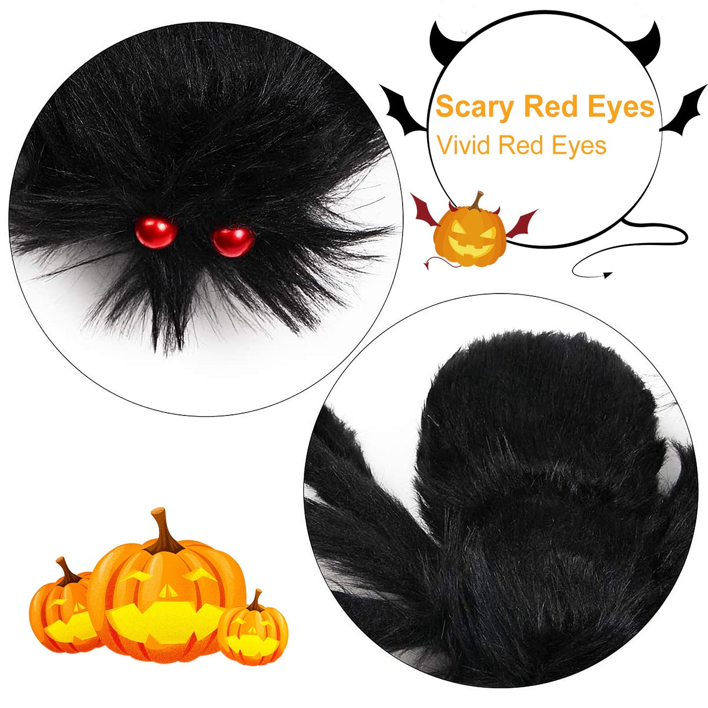 49-Inch Halloween Spider Decoration with 126-Inch Stretch Web - Black