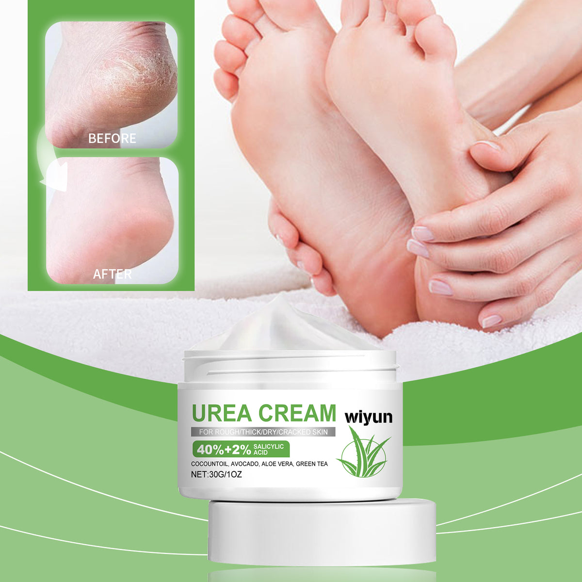 Foot Urea Care Cream - Moisturizing Foot Balm for Dry Skin 30g