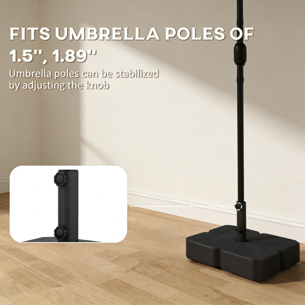 Outdoor Umbrella Base with Wheels - Fits 1.5" & 1.89" Poles
