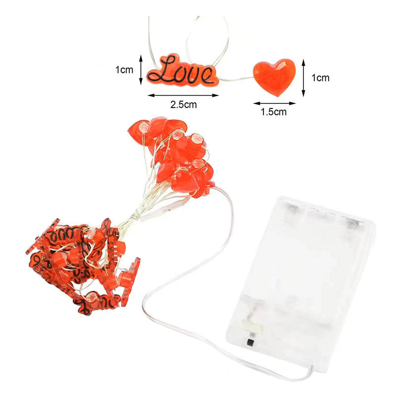Valentine's Day LED Love Light String Wedding Decor Copper Wire Lamp