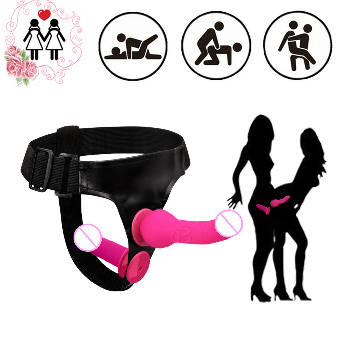 Silicone Adult Wellness Wearable Penis - Double Headed, Multiple Colors