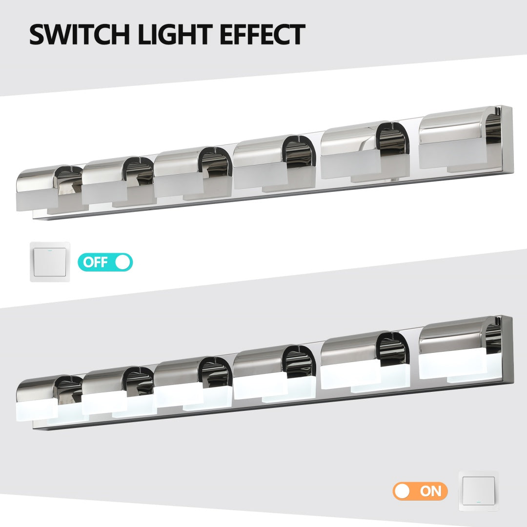 6-Light Modern Bathroom Vanity Light - LED Over Mirror Fixture