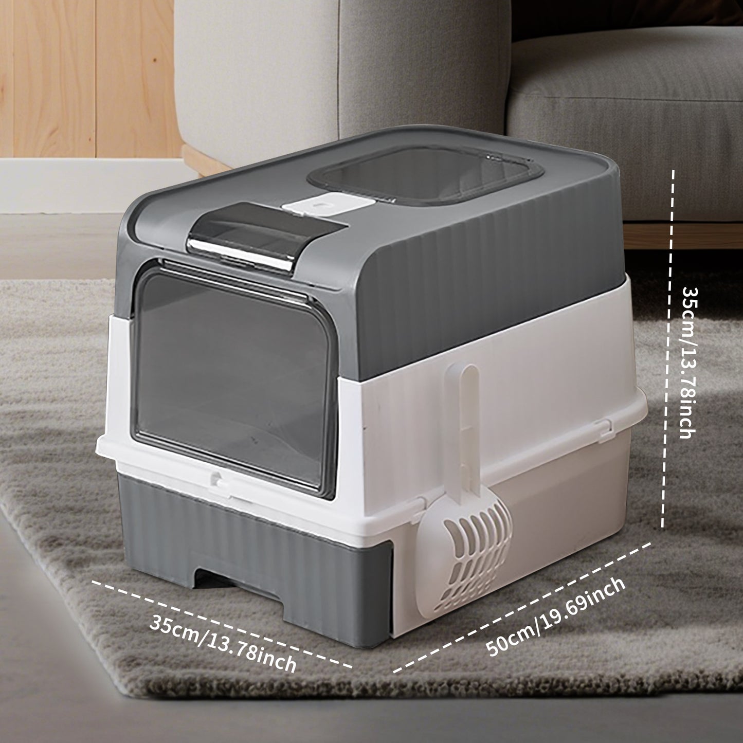 Self Pickup Cat Litter Box with Magic Cube Design - Multiple Colors Available