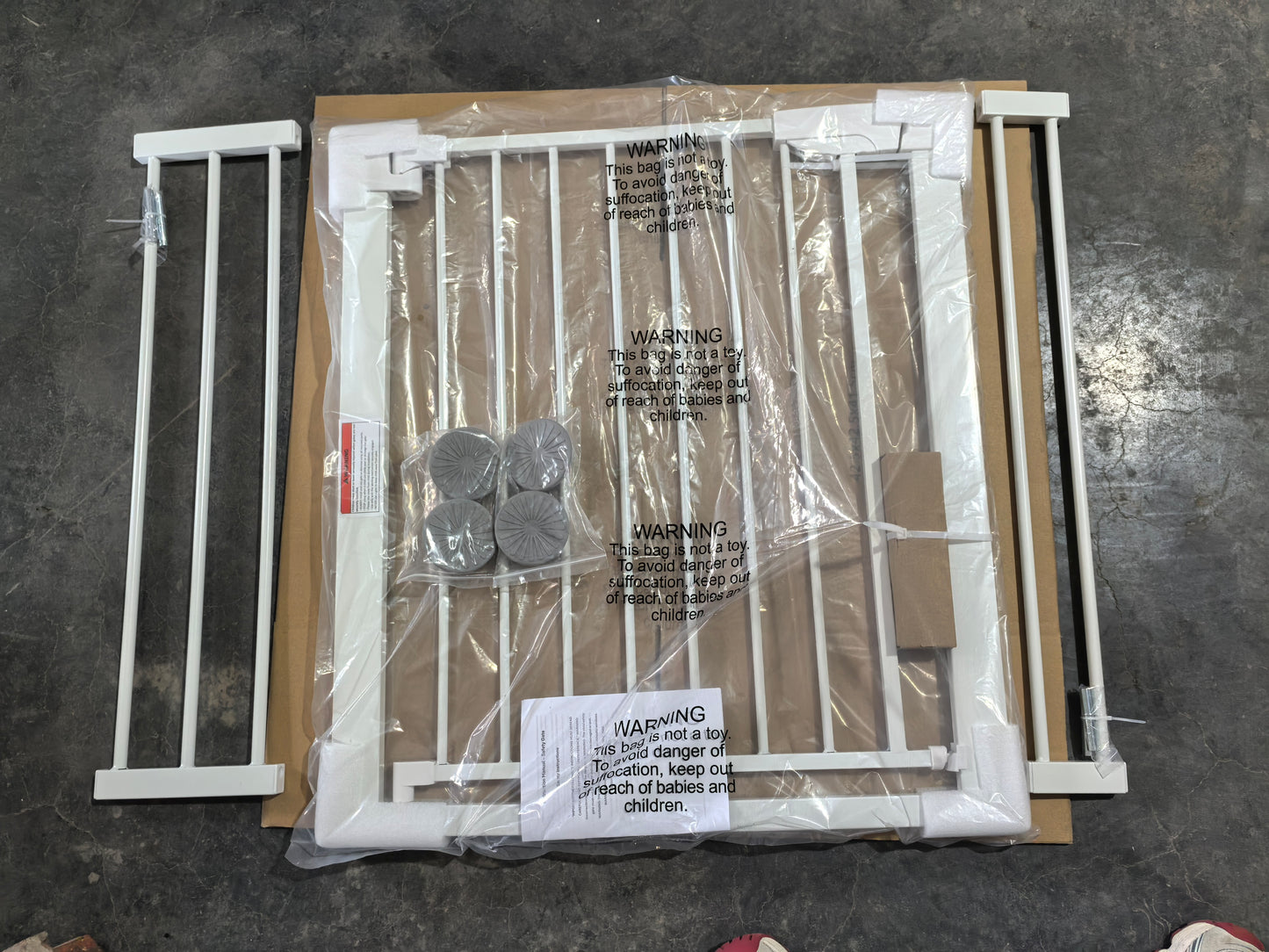 Wide Baby Gate 29.5-45.3" with Walk-Through Design - White
