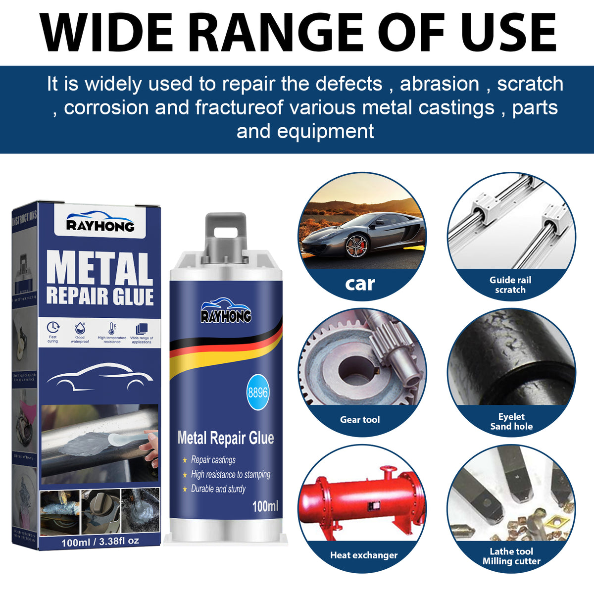 Metal Casting Adhesive 50ml Set for Kitchen Storage - Strong Bonding