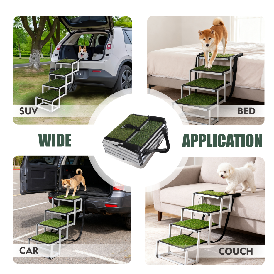 Foldable Dog Ramp for Large Pets - Portable Non-Slip Car, SUV, Truck Support