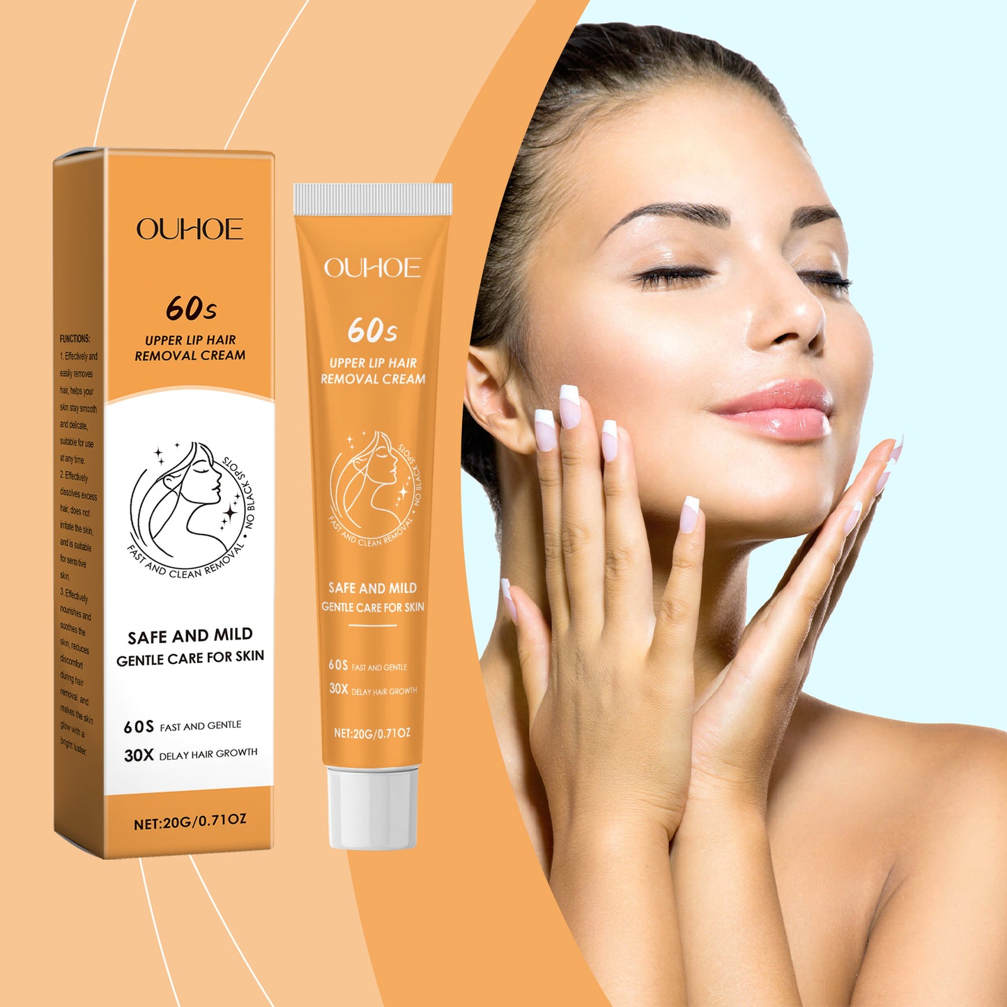 Gentle Body and Facial Hair Removal Cream - Moisturizing Formula