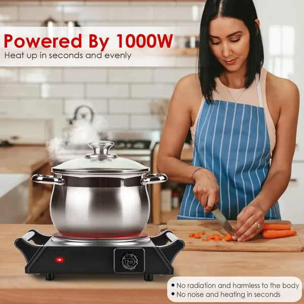 Portable Electric Single Burner Hot Plate with 5 Temperature Settings