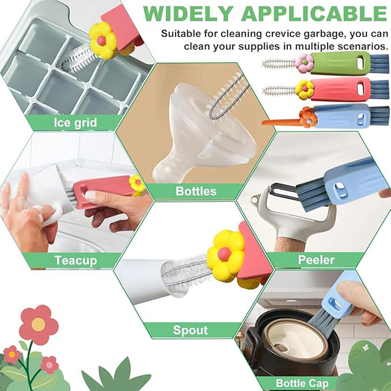 3PCS Multifunctional Bottle Cleaning Brush Set for Tight Gaps
