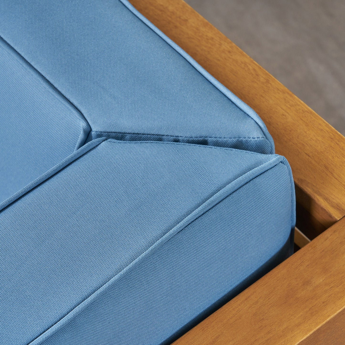 Oana Club Chair - Durable Acacia Wood, Pecan Blue