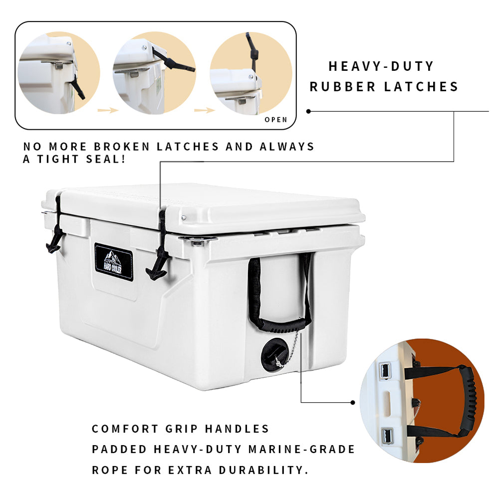 65QT Portable Insulated Cooler Box for Camping, Fishing & Outdoor Use