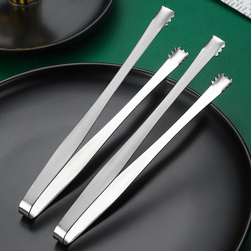 Stainless Steel Non-Slip Ice Tongs for Food & Kitchen Use