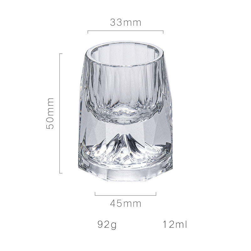 Gold Foil Crystal Liquor Cup - Octagonal Iceberg & Jinshan Styles
