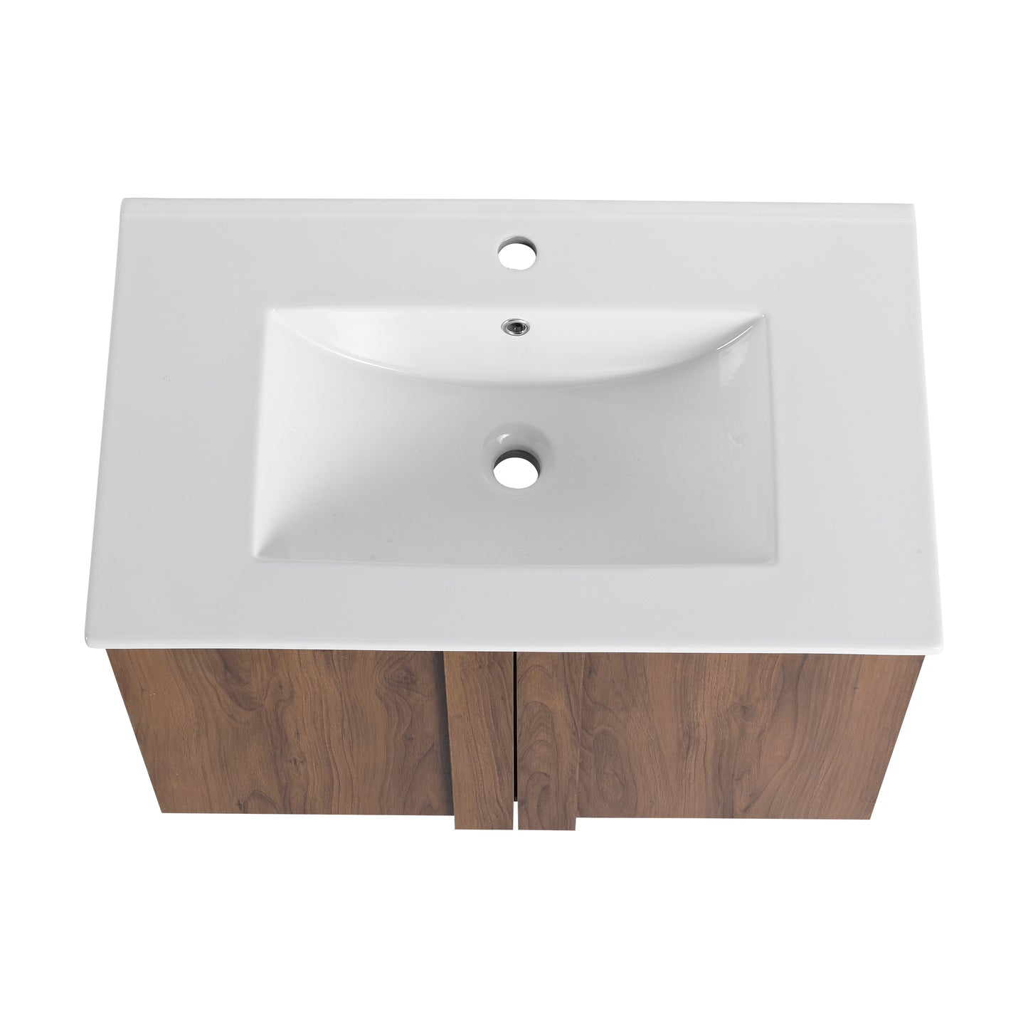 30" Wall-Mounted Bathroom Vanity with Sink - Brown Ebony