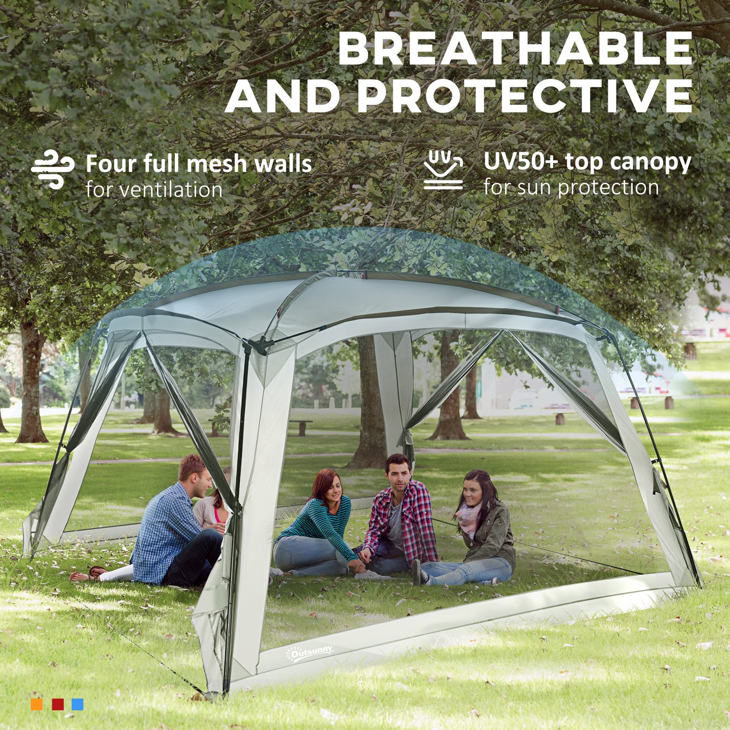 12x12 UV50+ Screen Tent with 2 Doors & Carry Bag - White