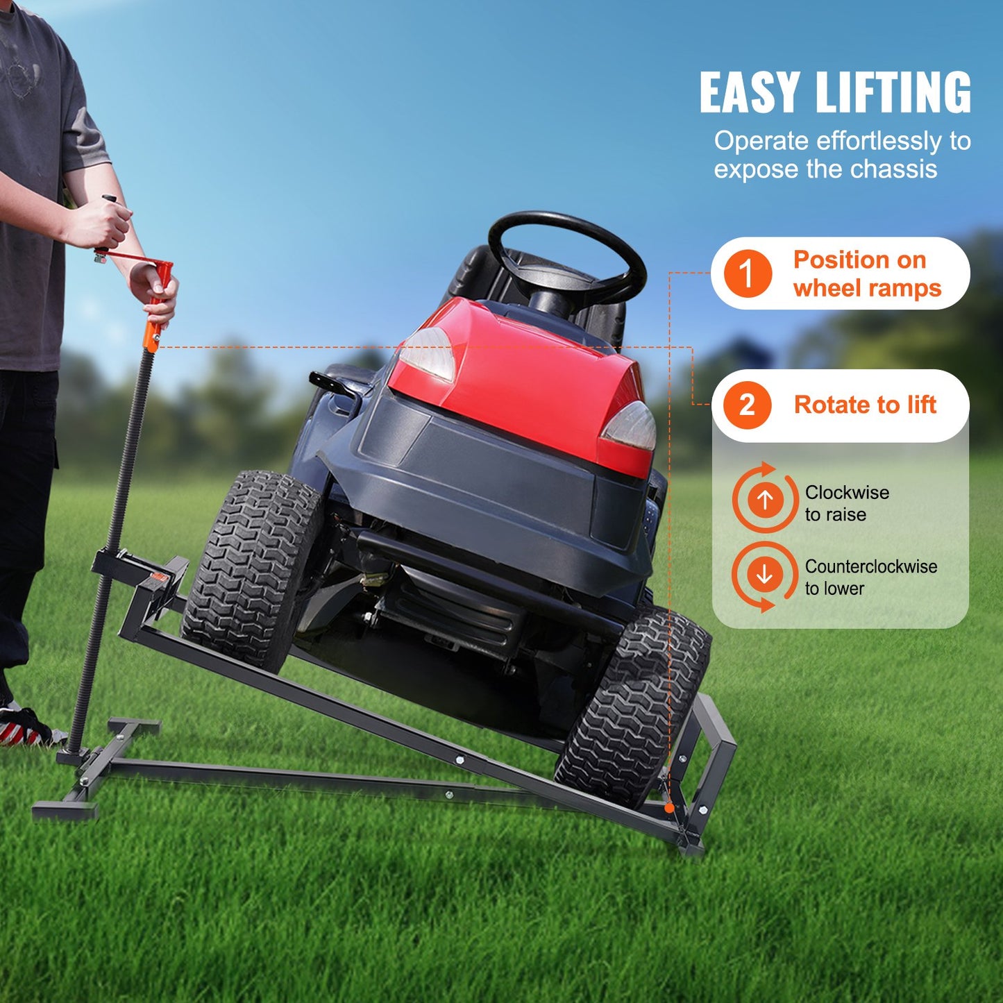 880 Lb Ride On Lawn Mower Lift Jack for Garden Tractors & Lawn Mowers