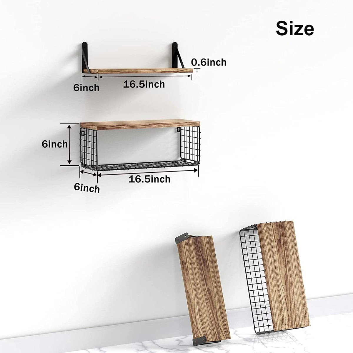 Wooden Shelf for Kitchen & Living Room Storage - 4-Tier Wall Rack