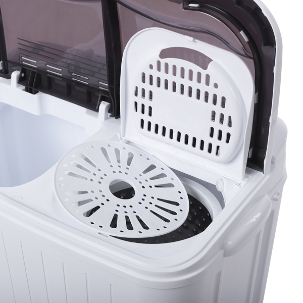 14.3lb Semi-Automatic Gray Washing Machine with Cover - Home Appliance