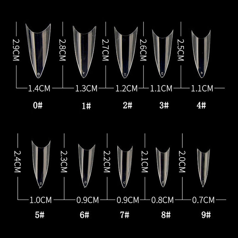 500 Pcs Transparent White Nail Tips Fake Nails Manicure Supplies