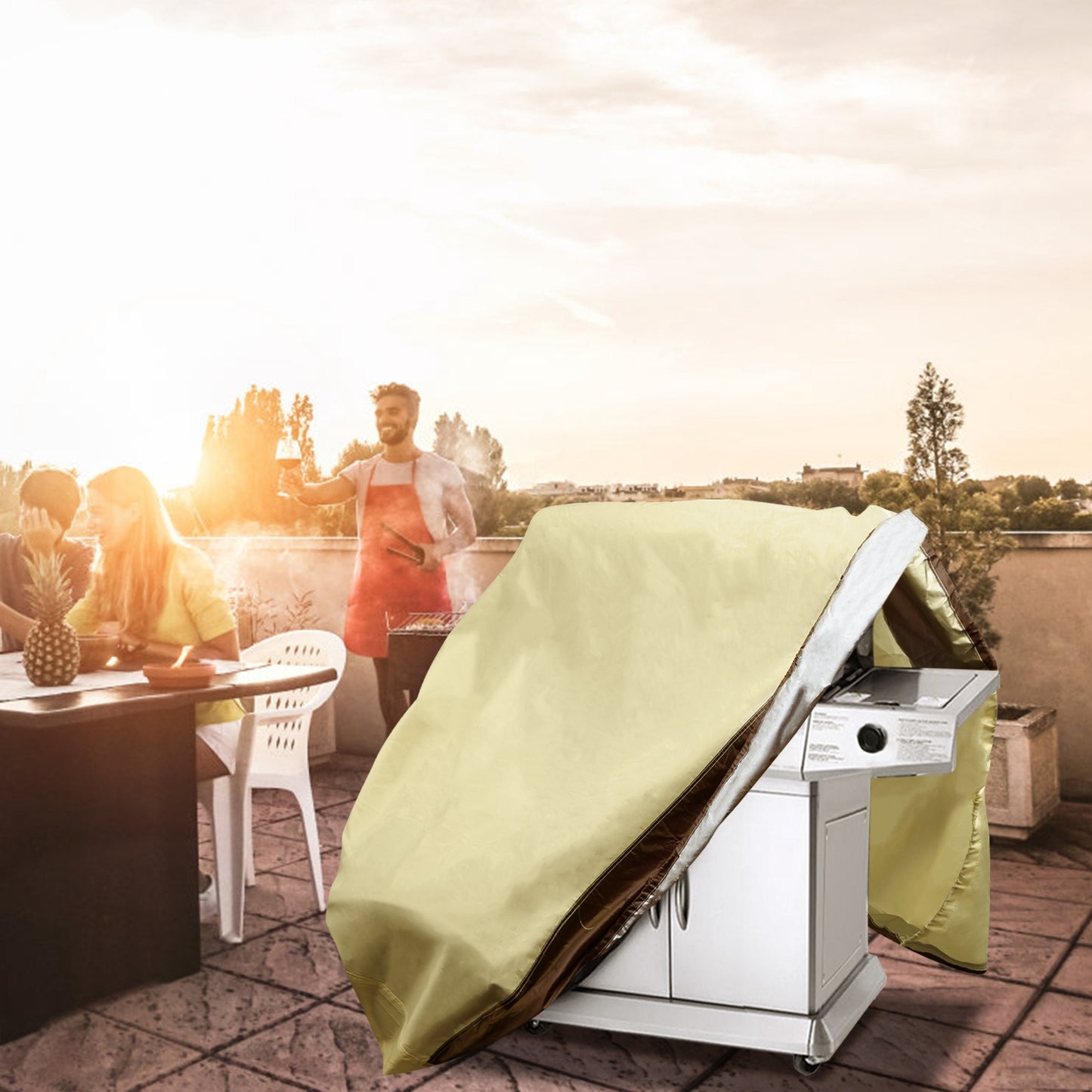Waterproof BBQ Grill Cover - 210D Oxford Cloth, Weatherproof Protection