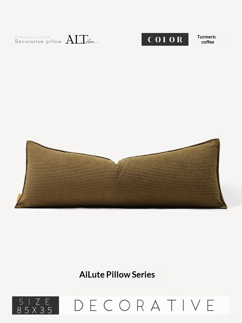 High-End Corduroy Sofa Cushion Set - Rectangular Throw Pillow with Cover & Insert