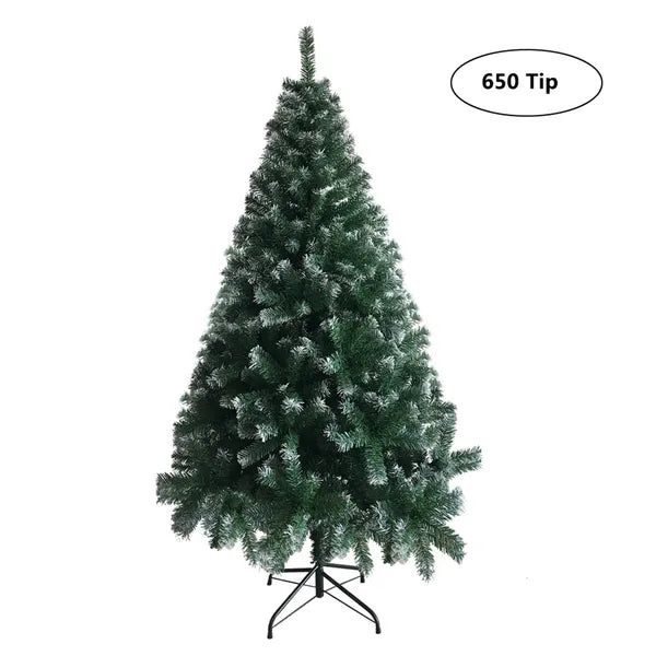 6FT White PVC Christmas Tree with 650 Branches and Iron Base