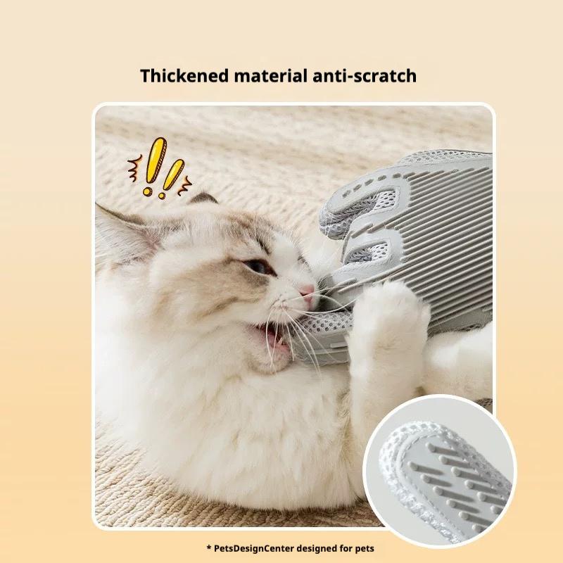 Pet Grooming Gloves and Brushes for Cats and Dogs - Hair Removal & Massage - Double-Sided, Anti-Scratch