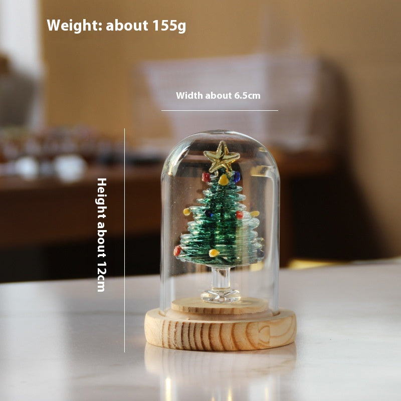 Christmas Winding Wire Glass Craft Decoration with Light - Handmade Festive Ornament