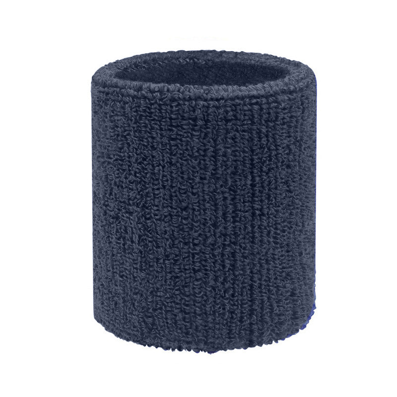 Sweat-Wicking Cotton Wristbands for Basketball and Badminton - Dark Blue